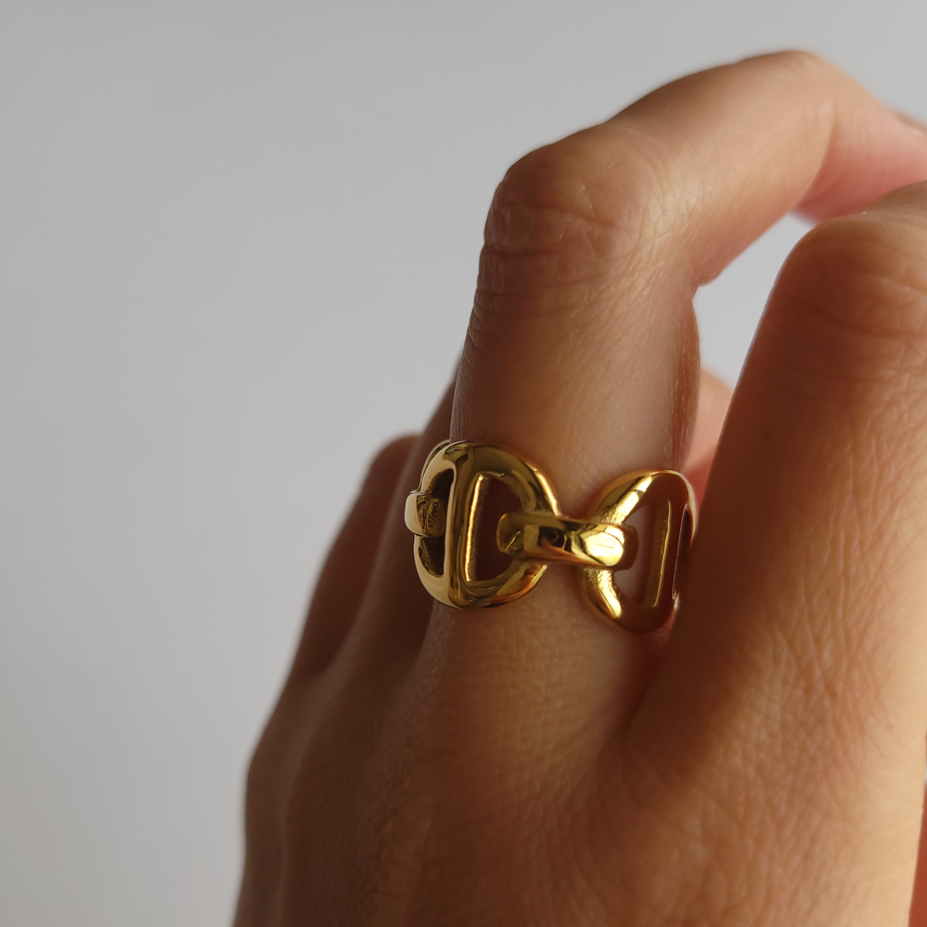 013 Gilded Link Ring｜アンカーチェーン デザイン ゴールド