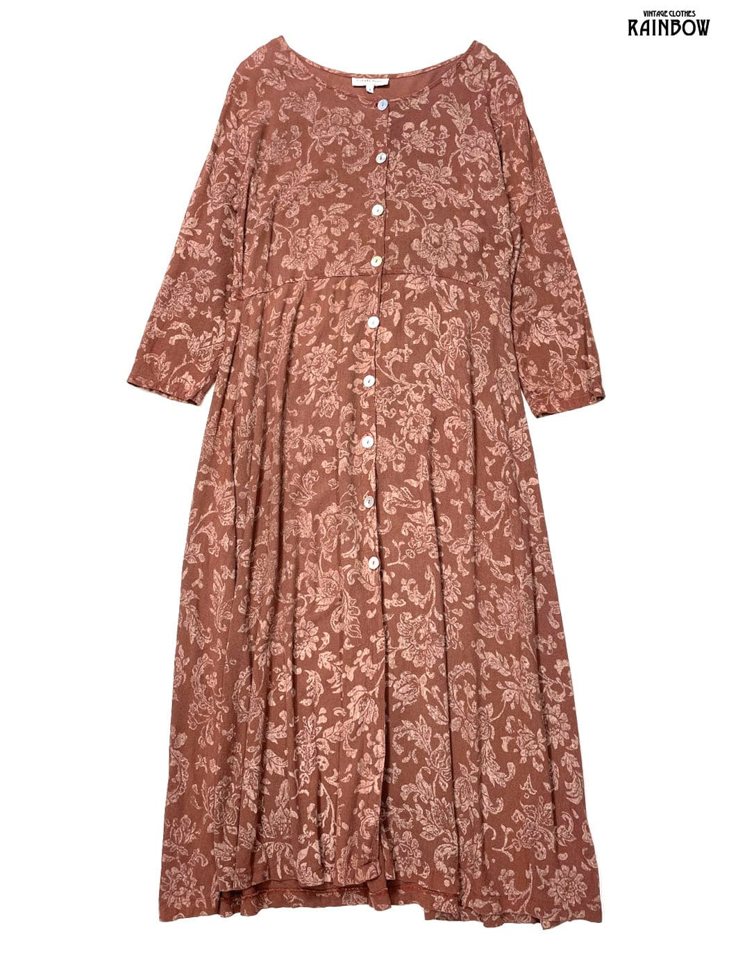 古着 Bedford Fair アメリカ製 花柄 ロング丈 長袖 ワンピース 古着 Bedford Fair アメリカ製 花柄 ロング丈 長袖 ワンピース