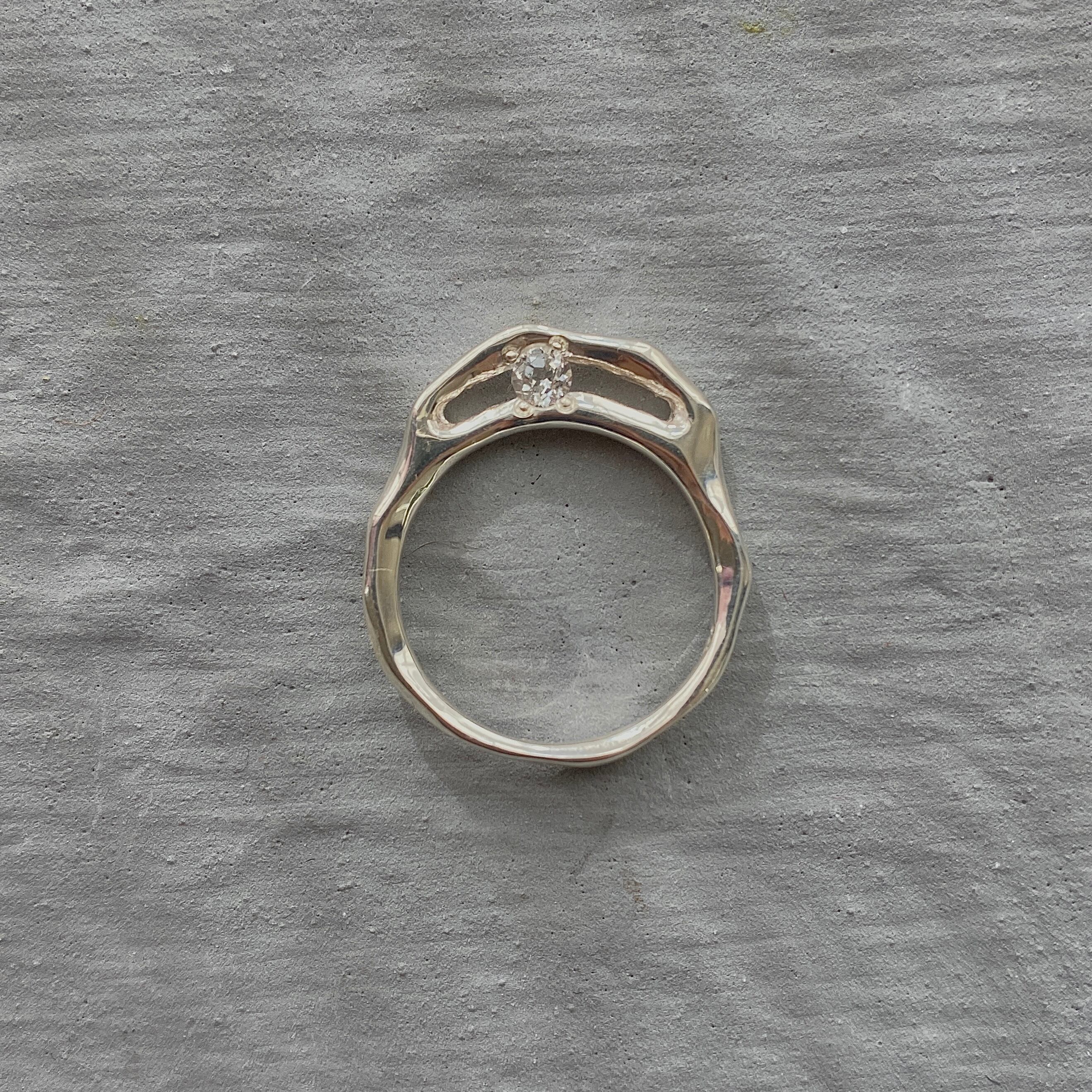 minamo ring Ⅱ-Ⅲ【silver925×wt】 | CCC＿natural jewelry