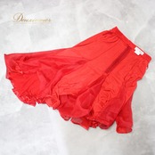 社交ダンス 衣装 スタンダード ラテン スカート レッスンウェア レディース オールシーズン レッド系 赤 SEKINE セキネ 無地 派手 シンプル アシメ アシンメトリー ダンス スカート フレア スカート おしゃれ 女性用 練習着 フォルム