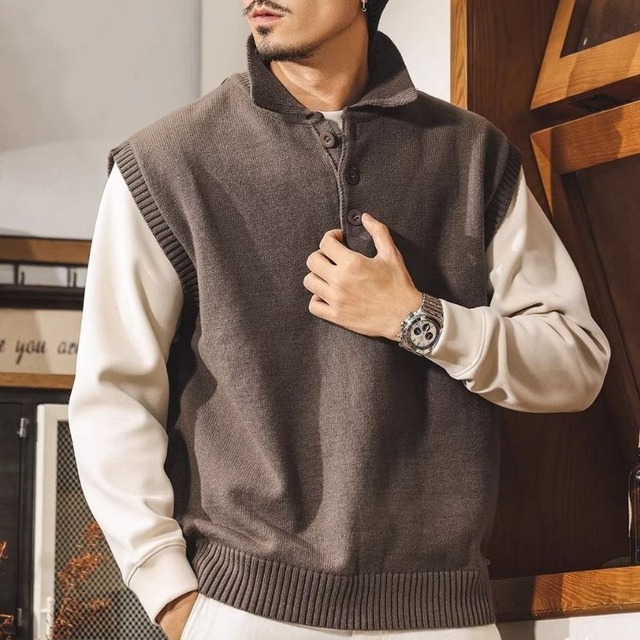 Stand collar vest M15298