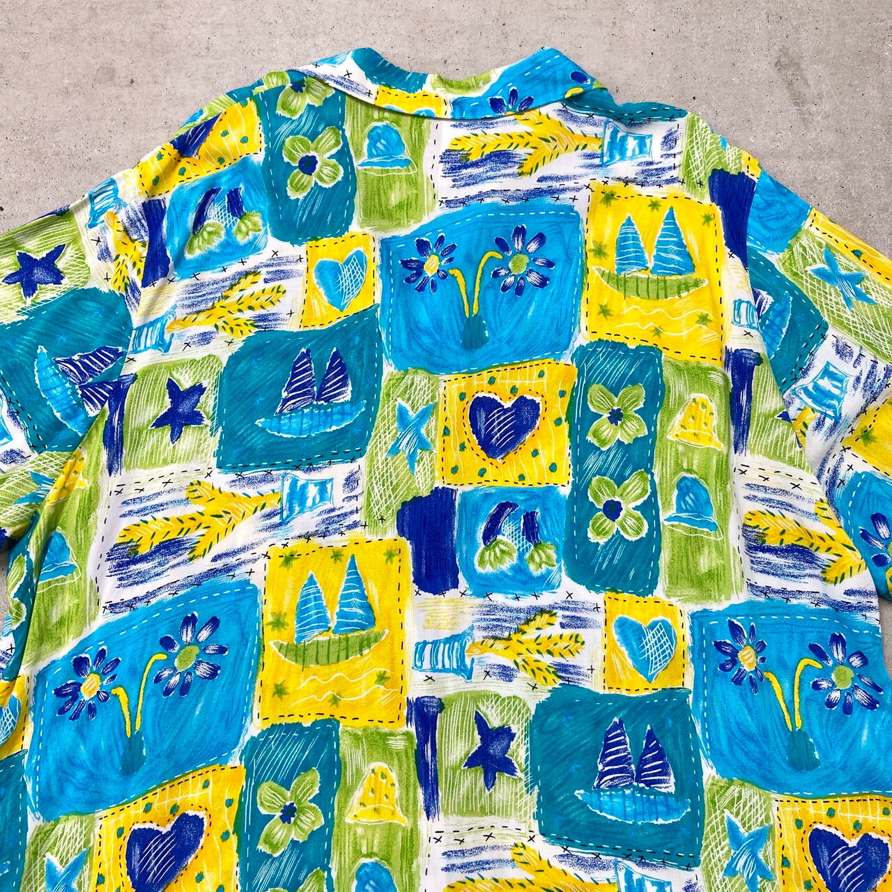 USA製 tapestry 半袖 レーヨン アロハシャツ メンズ3XL 古着 ビッグ 