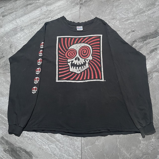 90s  骸骨スパイラルロンＴ  “鬼フェード×ボロ×ＸＬサイズ(役満個体)”