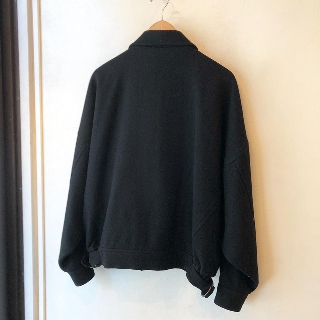 Cos DE LA MODE" black wool × rayon design oversize blouson | Kissmet