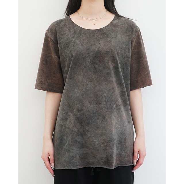 [kujaku] (クジャク) K-142-5 special dyed crew neck short sleeve tee (Rust)