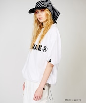 ロゴプリントドローコードルーズTシャツ (WHITE) CQ-48039