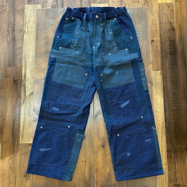 ナスングワム【Nasngwam】Damage Double Knee Pants (Navy)