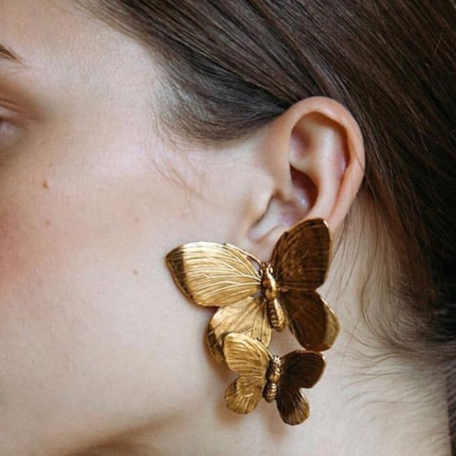 gold butterfly pierce＜a1541＞