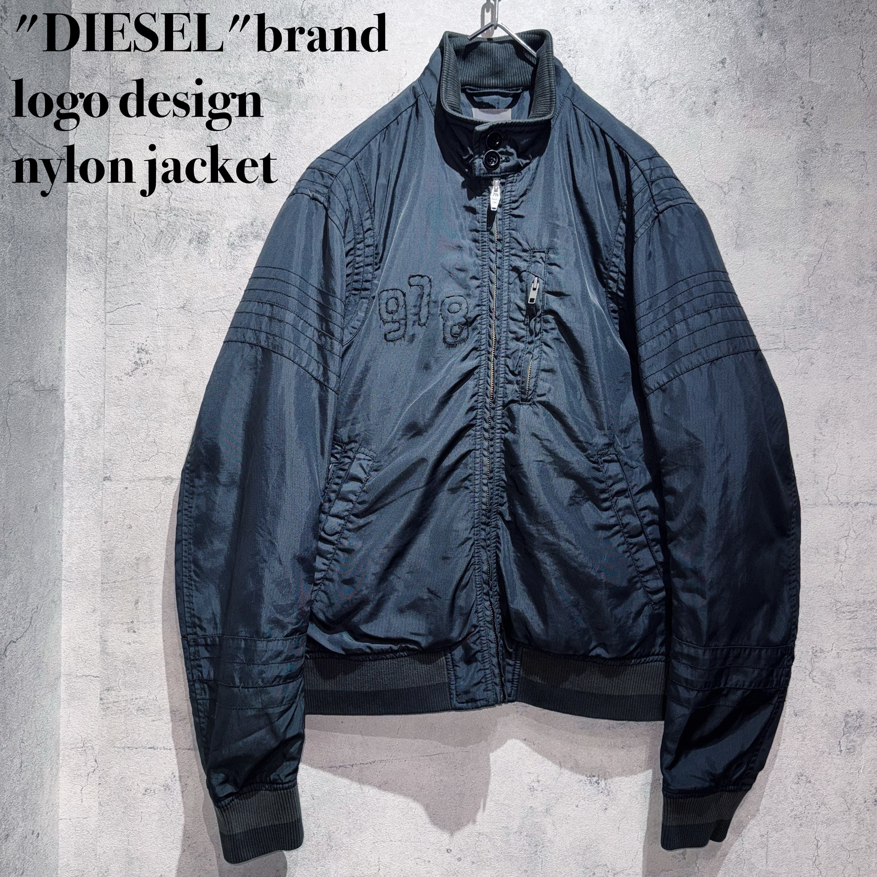 "DIESEL"brand logo design nylon jacket