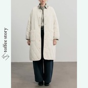 暖かさとオシャレを両立♪リバーシブルミドル丈ジャケット P0110