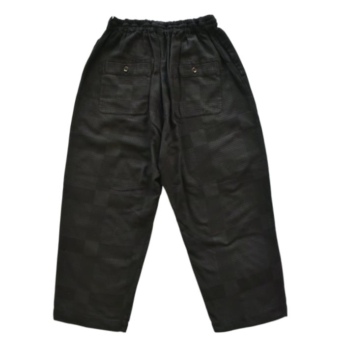 SOWBOW / 蒼氓EZ PANTS WIDE CHIKUGO-ORI IROHA BLACK DYED PLAID 01