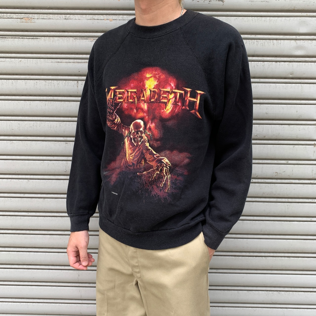 80s USA製 MEGADETH メガデス バンドスウェット ブラック　L