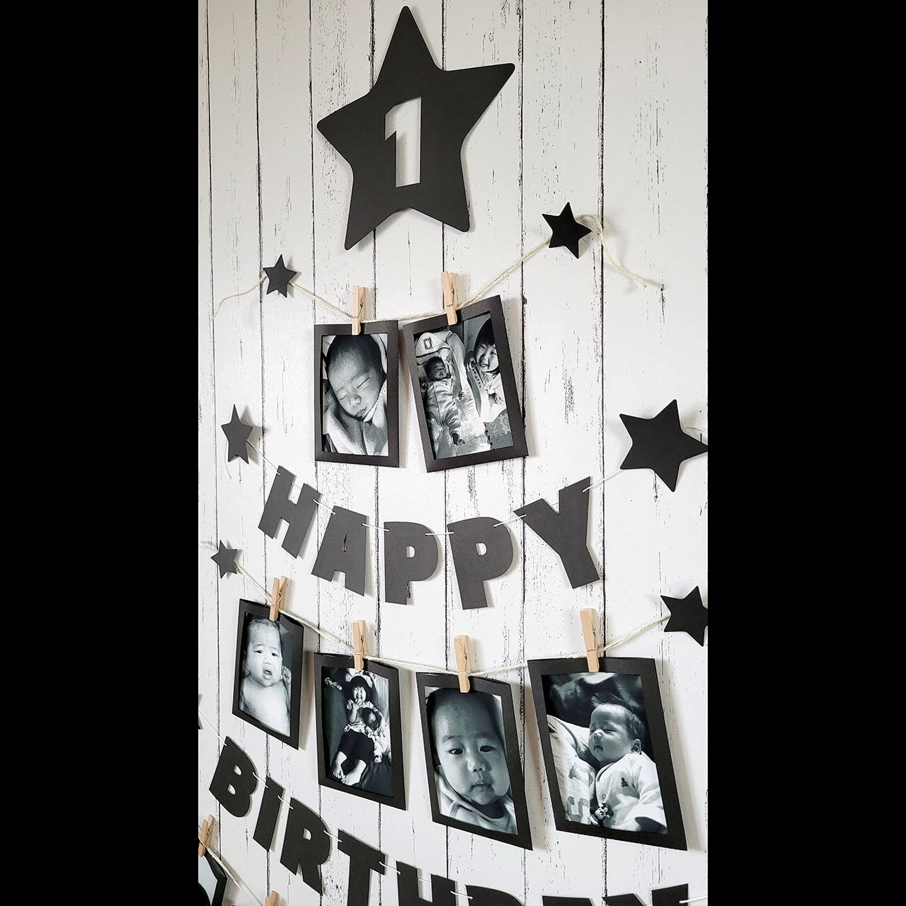 1歳誕生日のフォトガーランド＆レターバナーの飾り付けセット