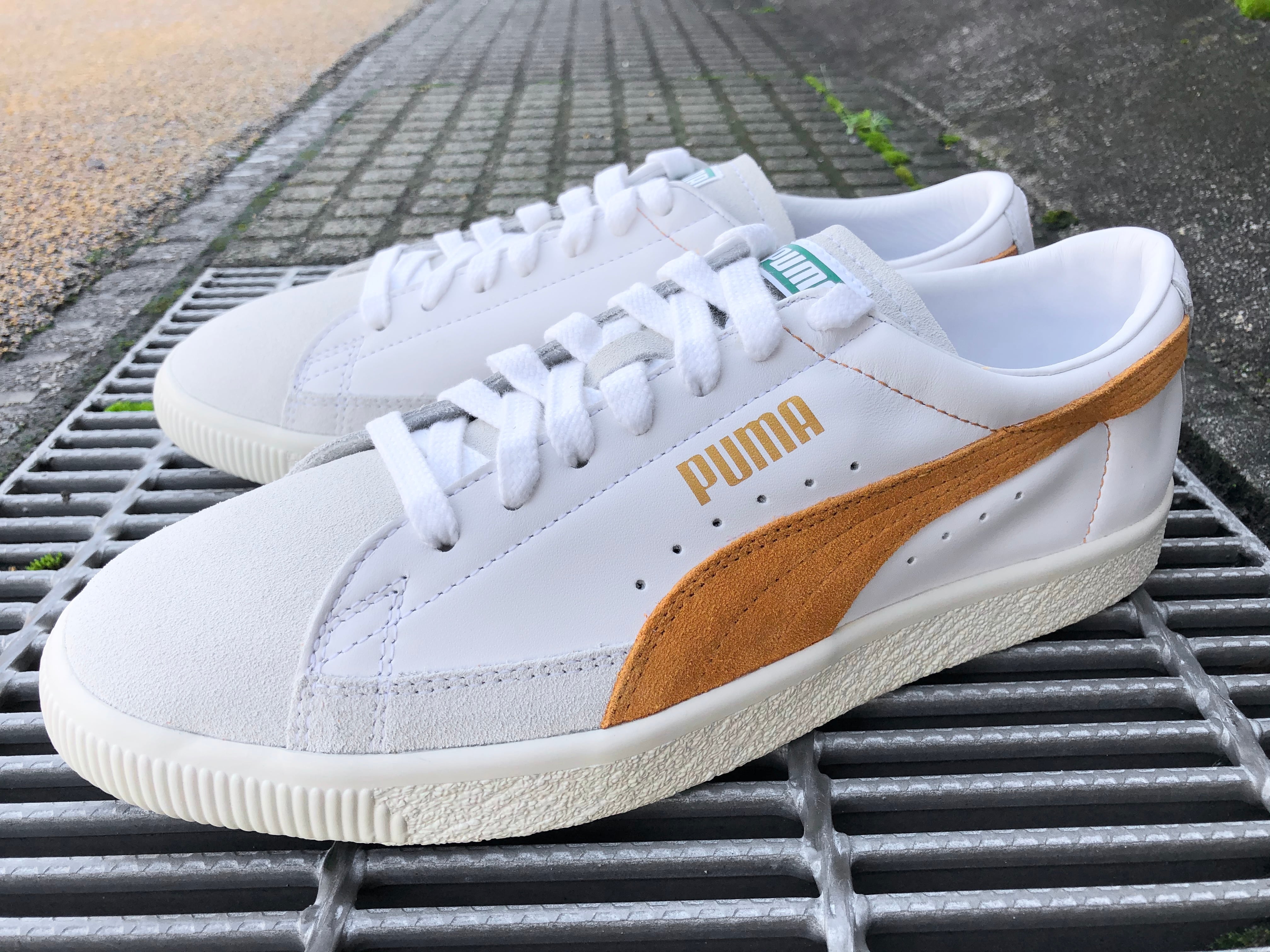 PUMA BASKET 90680 L (PUMA WHITE-BUCKTHORN BROWN ...