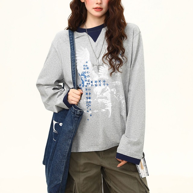 アートウイングスターロングスリーブTシャツ 1col   R02771