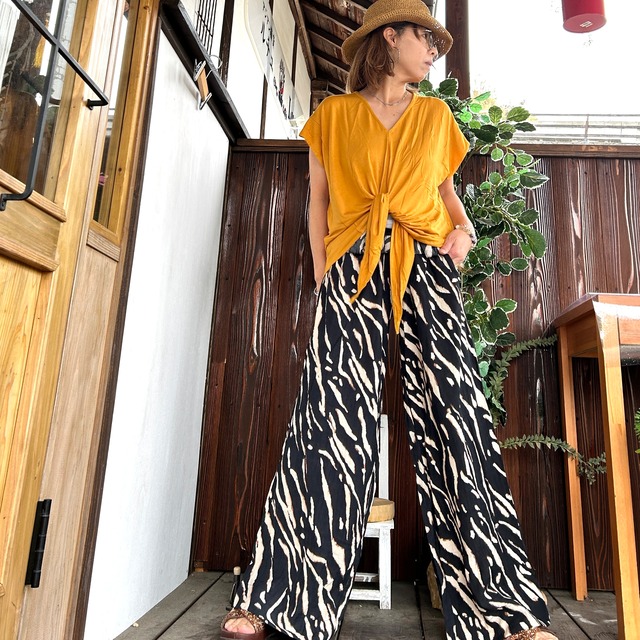 スパンデックスＶネックリボントップス