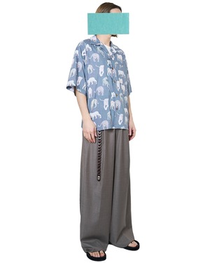 m's braque "SHORT SLEEVES ALOHA SHIRT〔BLUEGREY / TIGER〕"
