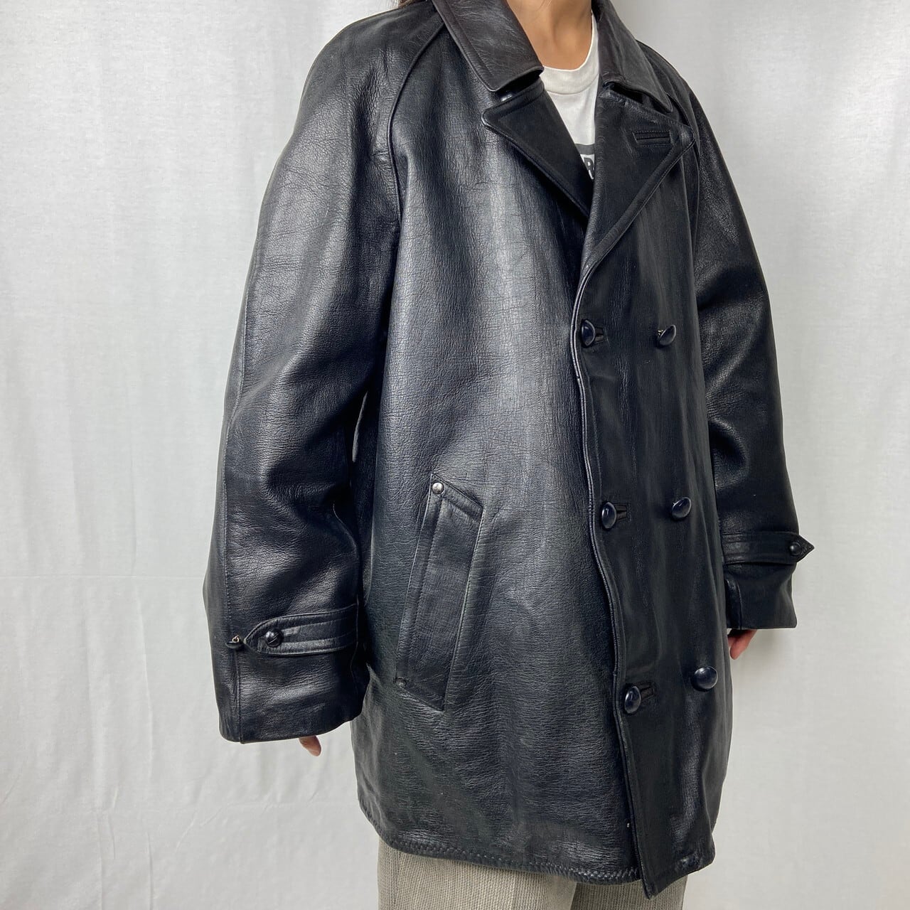 50s〜60s Vintage Leather Car Coat レザーコート-