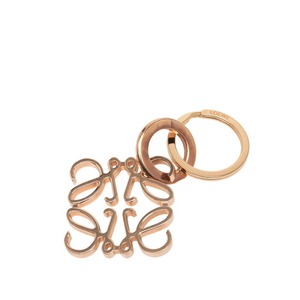 ロエベ アナグラム キーホルダー チャーム ローズ ピンク ゴールド メッキ レディース LOEWE 【中古】