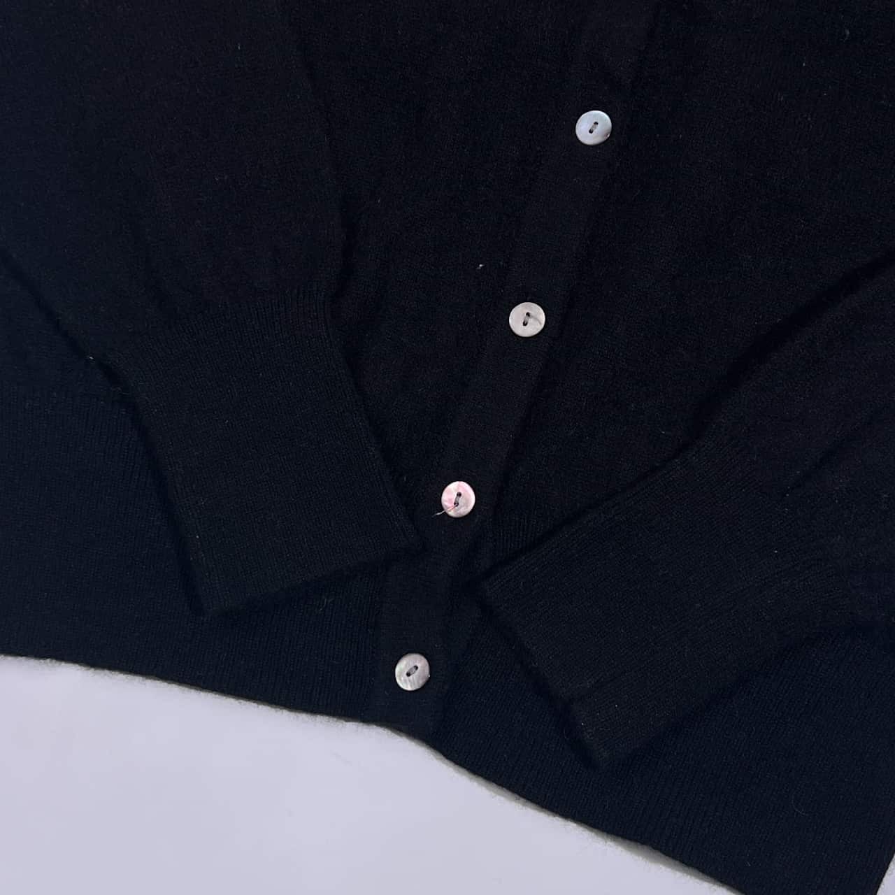 カシミヤ100% Takashimaya タカシマヤ ニット カーディガン M/ブラック レディース