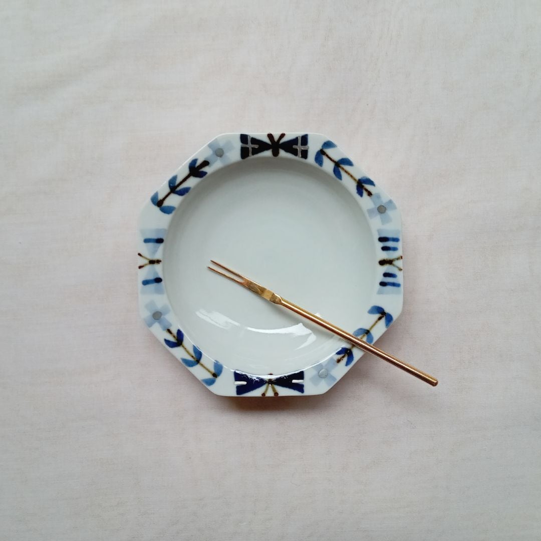 八角皿 中「North Green」 十二月窯