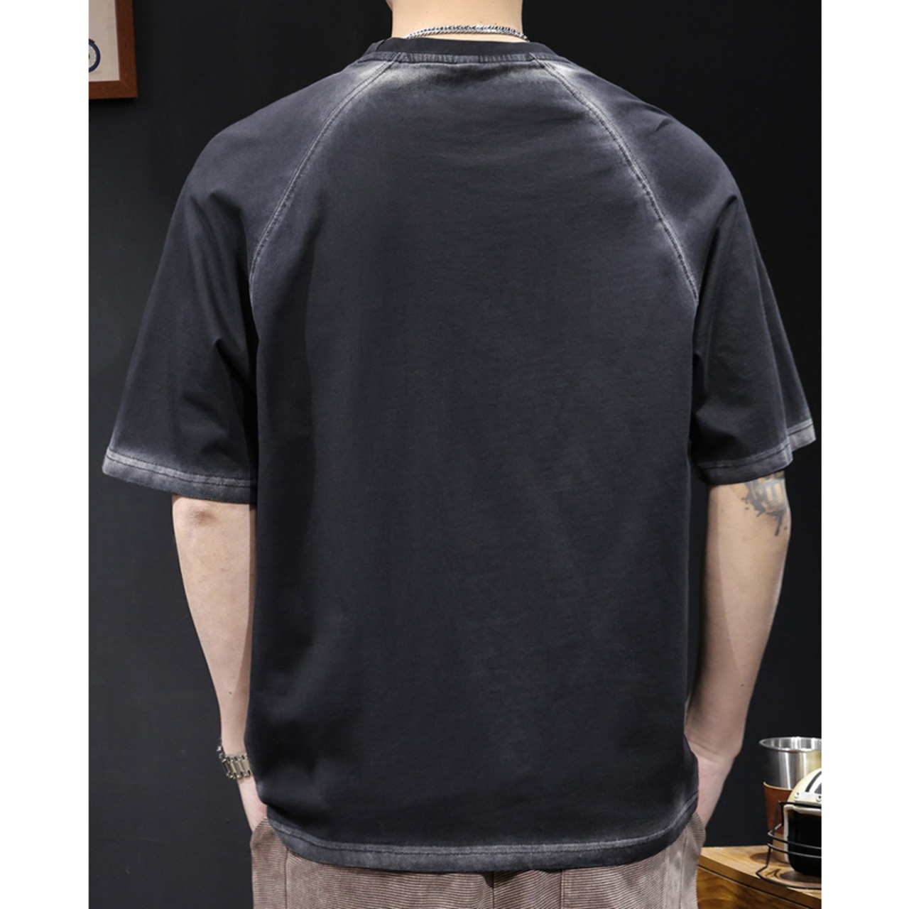 Box Logo Layered Style Crew Neck Short Sleeve T-Shirt ◇3color H0446