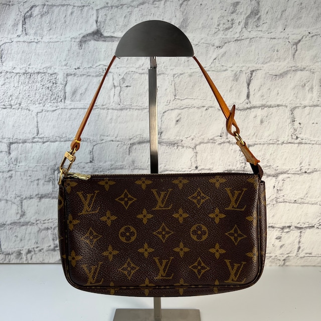 LOUIS VUITTON ルイヴィトン M51980アクセソワ-ル レザー ハンドバッグ ブラウン A-8214