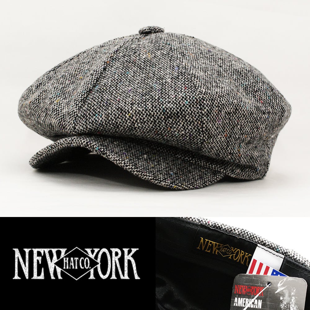ニュースボーイ キャスケット 帽子 メンズ ニューヨークハット NEW YORK HAT Tweed Newsboy グレー 9030-GRY USA  正規