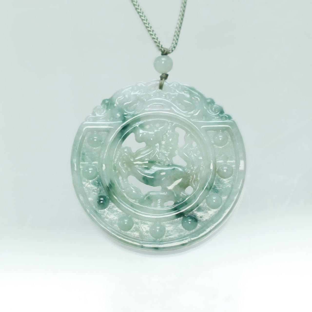 Horse Carving 翡翠ネックレス A貨翡翠 jd_ne1299