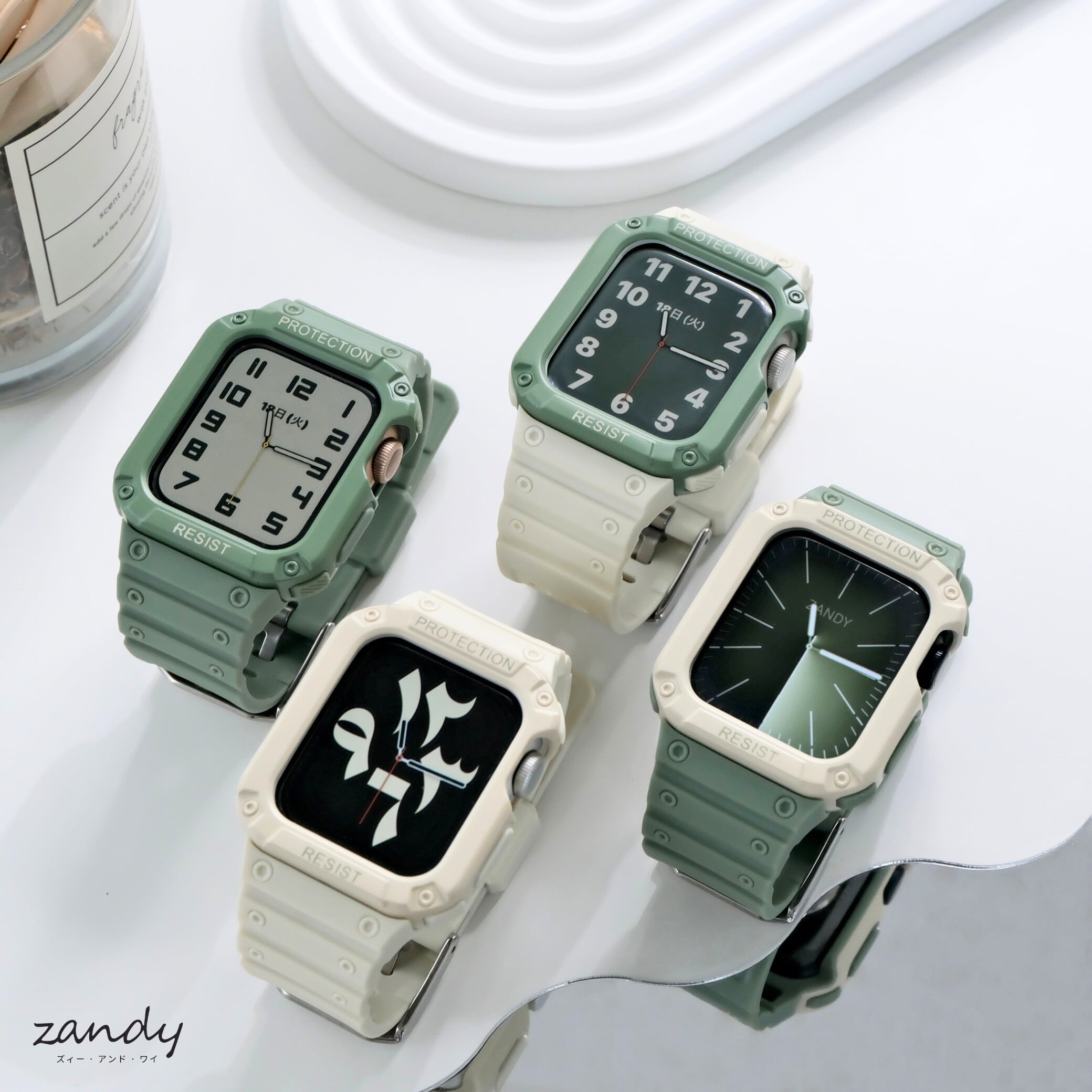 SET】B012/C001 Apple Watch シリコンループバンド+スクエア SET】B012/C001 Apple Watch シリコンループバンド+スクエア
