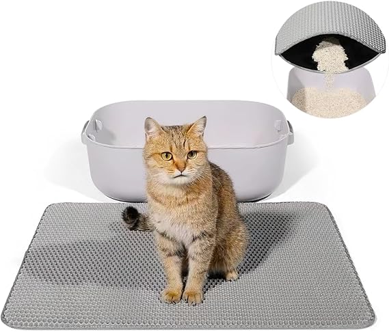 GIIPET-猫砂マット 飛び散り防止 60*45cm/75*55cm/90*60cm 猫用トイレ