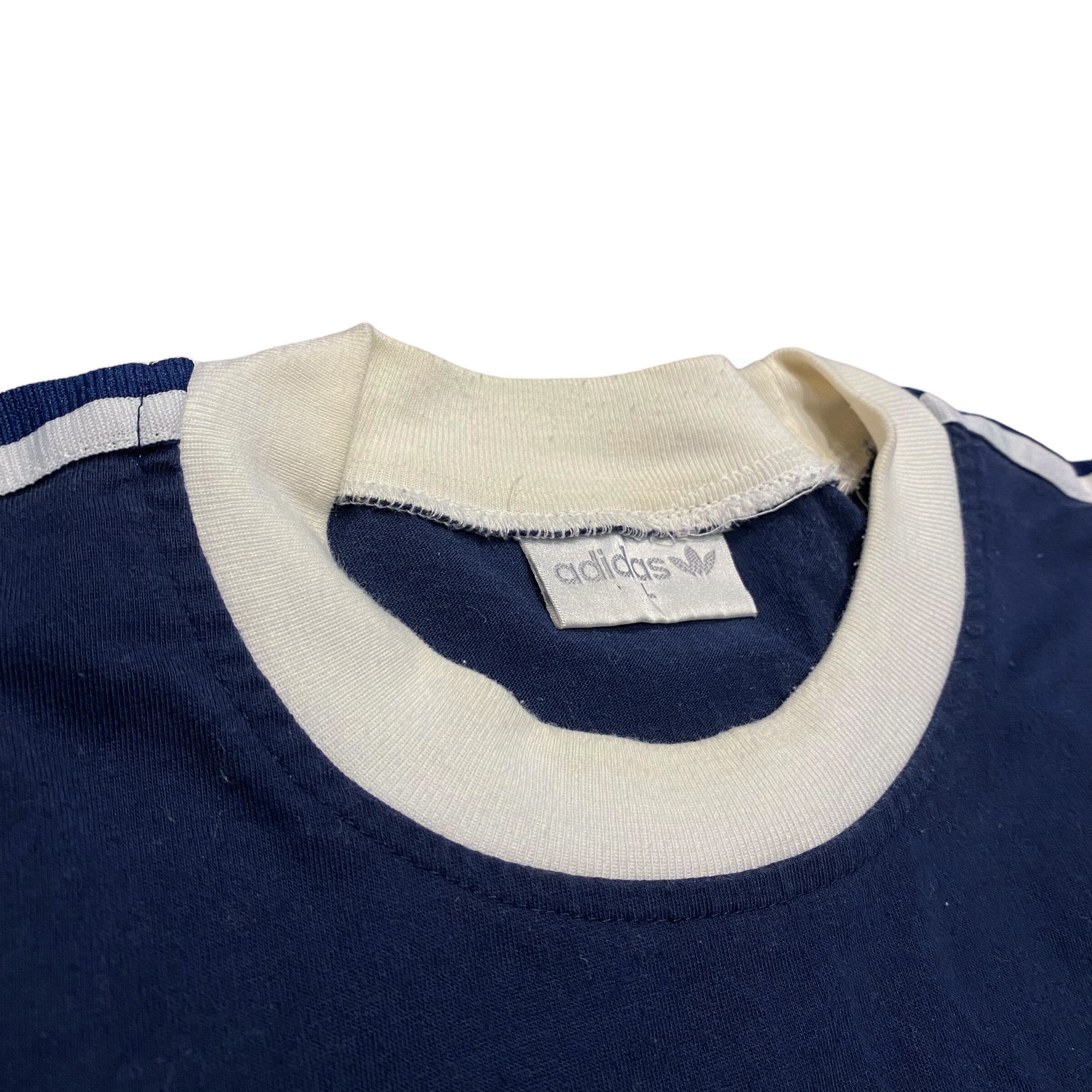 最高級 トレンド 70s80s リンガーTシャツ アディダス adidas ロゴ刺繍