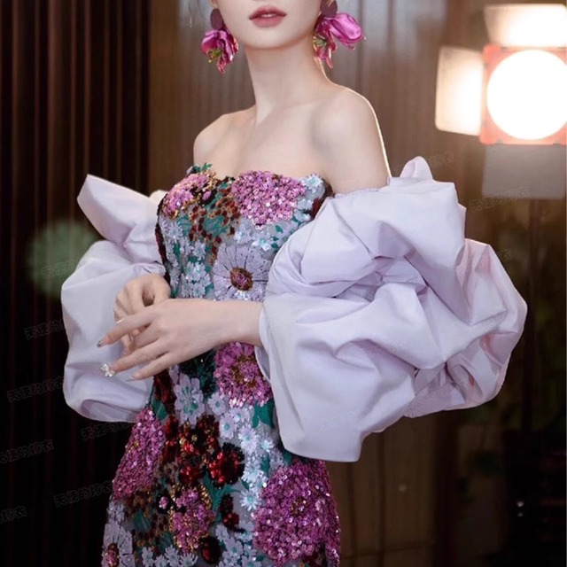 エンブロイダリーオフショルダー ロング丈 マーメイドドレス CL0025