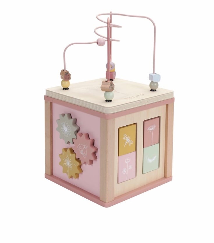 LITTLE DUTCH（リトルダッチ） アクティビティキューブ ピンク Little Dutch Houten activiteitenkubus Wild Flowersリトルダッチ