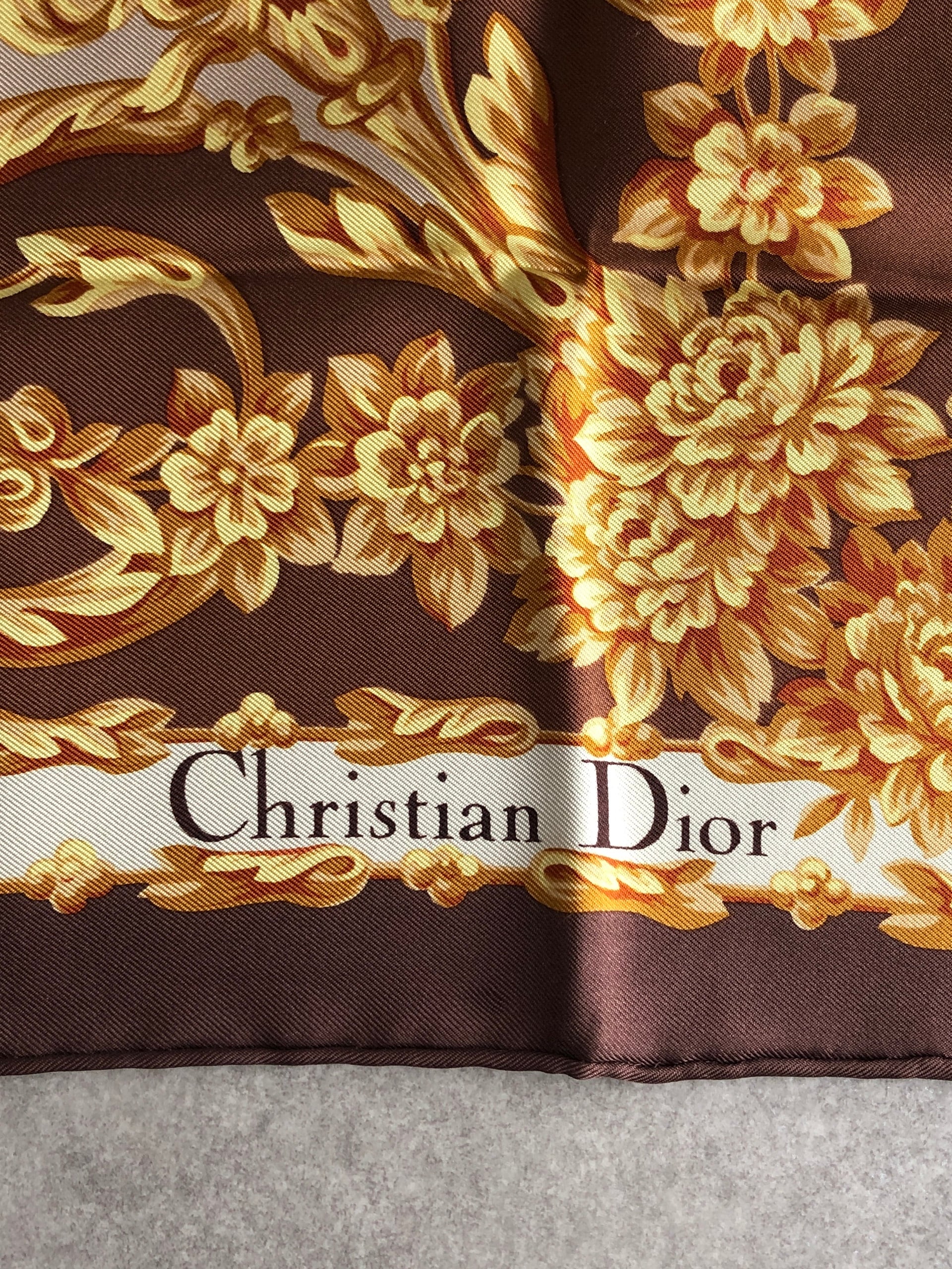 Christian Dior クリスチャン ディオール スカーフ ピンク×ブラウン
