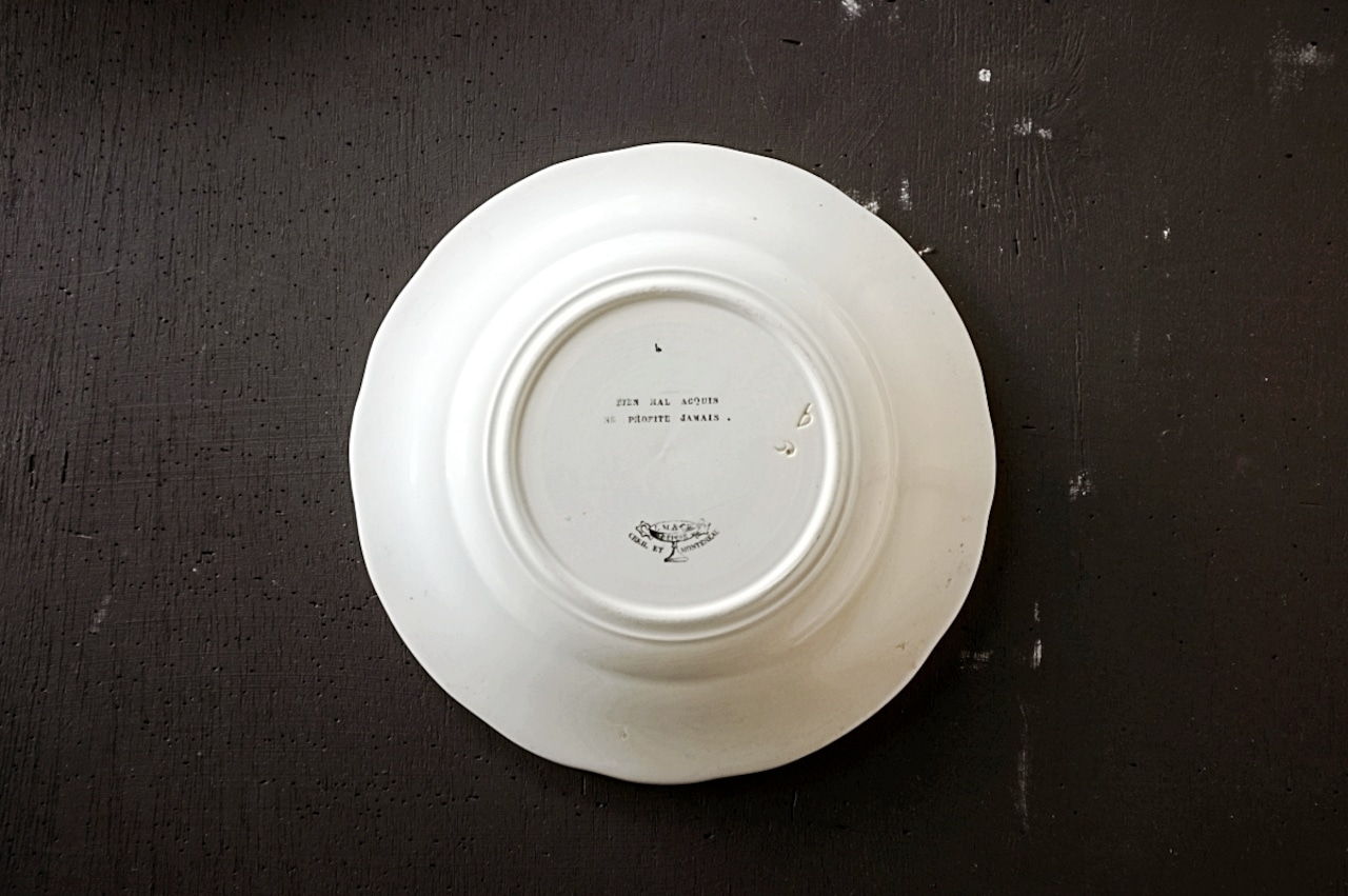 1860s Creil et Montereau Lebeuf Milliet et Cie 不可解ユートピア 謎のプレートc クレイユモントロー Rébus
