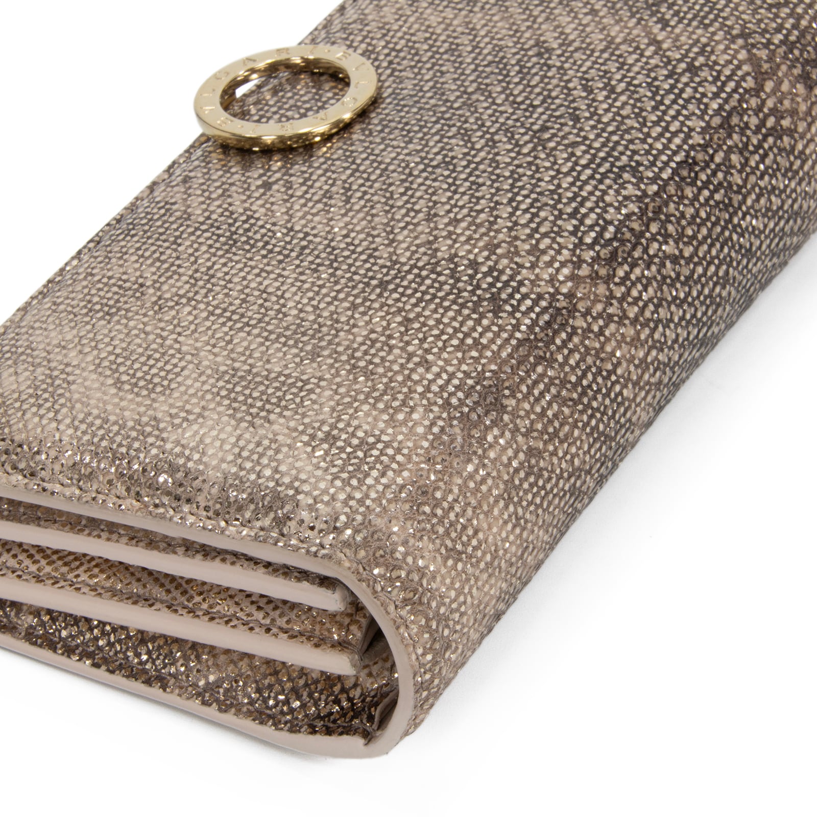 BVLGARI カルングスキン長財布 シルバー 本物 送料無料 ブルガリ 長財布 二つ折り財布 レディース