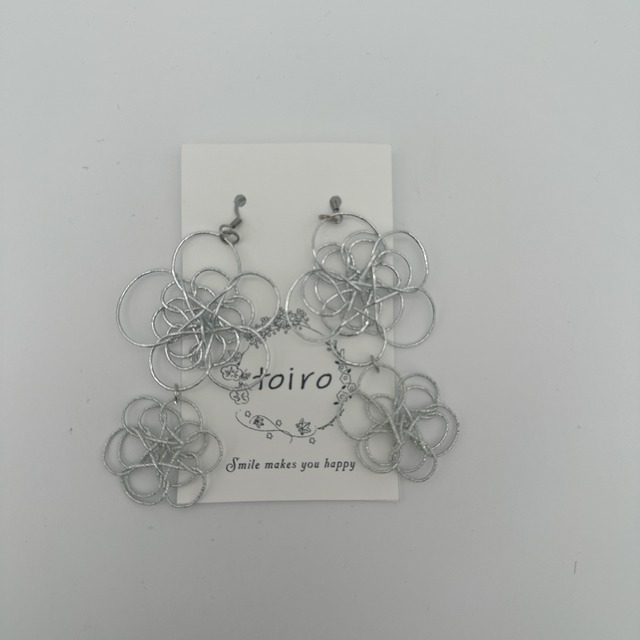 水引ピアス　Margaret シルバー