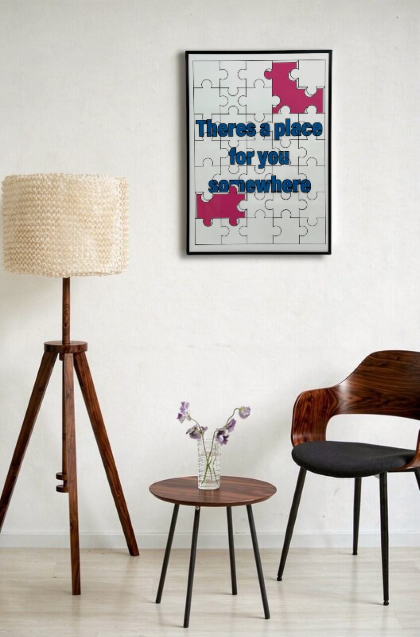 DHD(M)006【フレーム付きインテリアポスターA2　パズル】