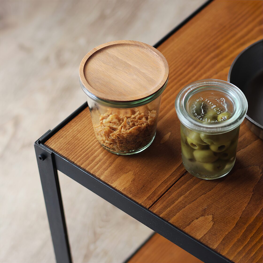 □送料無料□ アイアン家具｜無垢材｜埋没型｜四段シェルフS｜棚