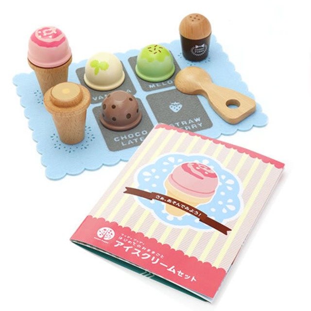 木のおままごと キッチンままごと ままごとキッチン アイス　マグネット ウッディ プッディ 【0140-043】