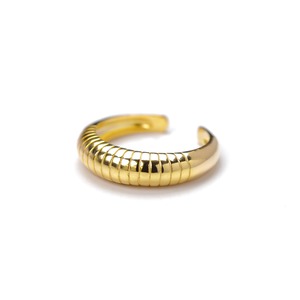 S925 THICK LINED ARC RING GOLD