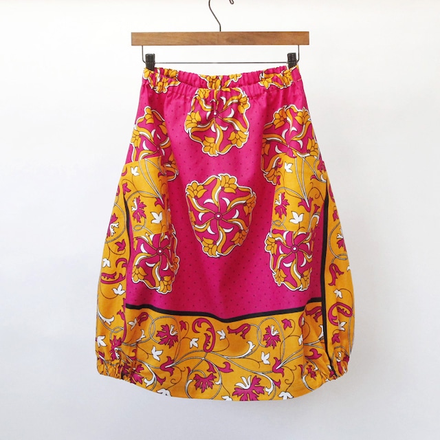 アフリカ布のバルーンスカート（カンガスカート）コクーンスカート 大人かわいい