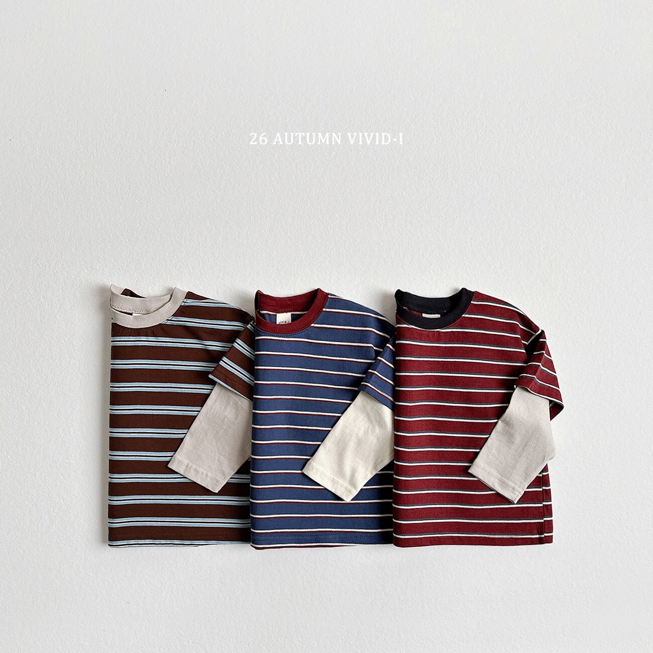 multi-stripe double tee【VIVID】※※10月下旬発送予定