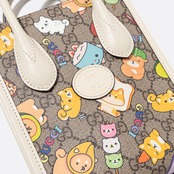 GUCCI x Pikarar アニマルプリント ミニ トートバッグ ホワイト