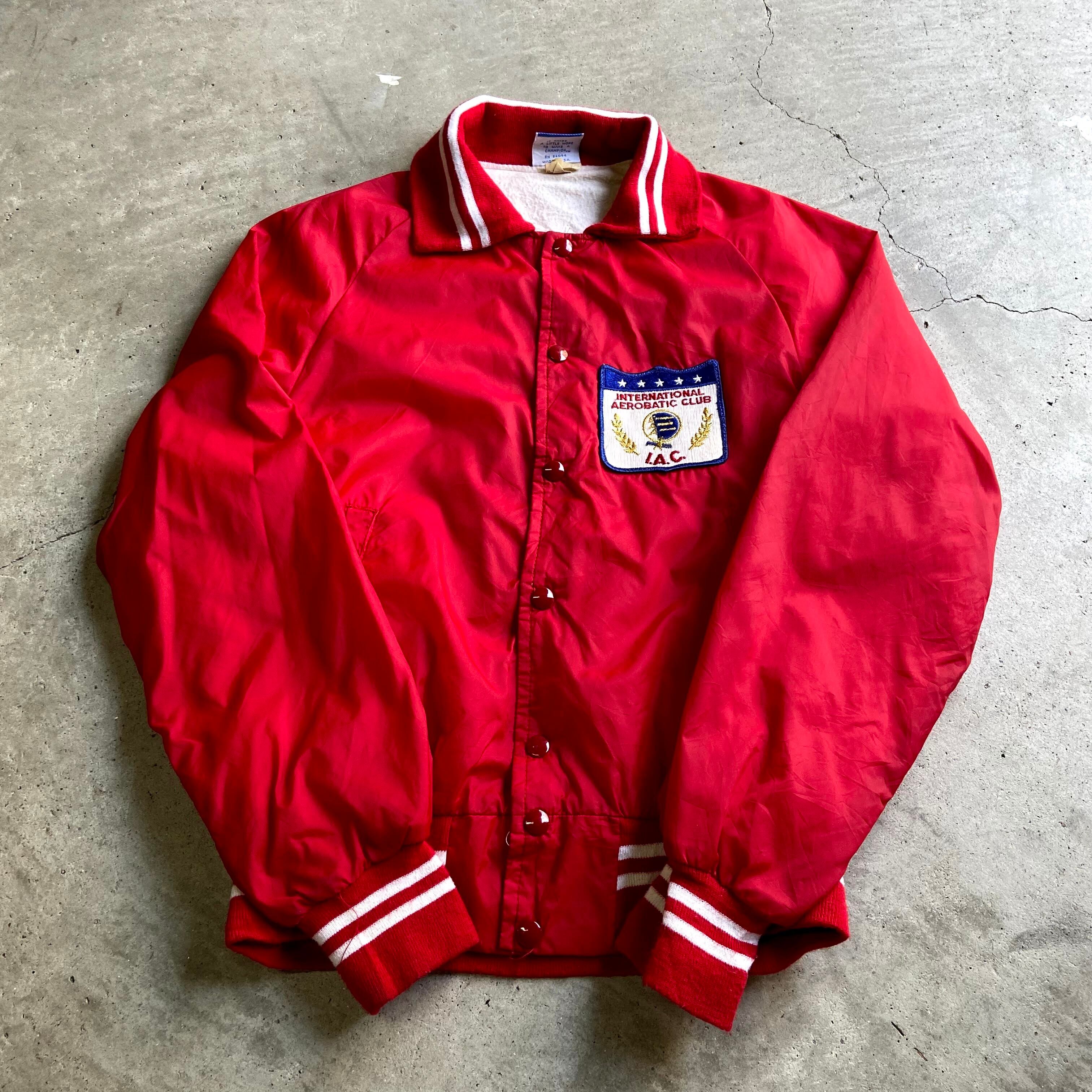 80年代 USA製 チャンピオン チーム ワッペン ナイロンスタジャン  