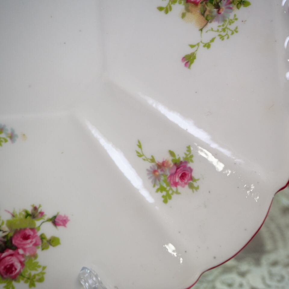 英国シェリー　クイーンアン　Dainty Rose　BBプレート　F6 英国シェリー クイーンアン Dainty Rose 1927年 BBプレート 大皿