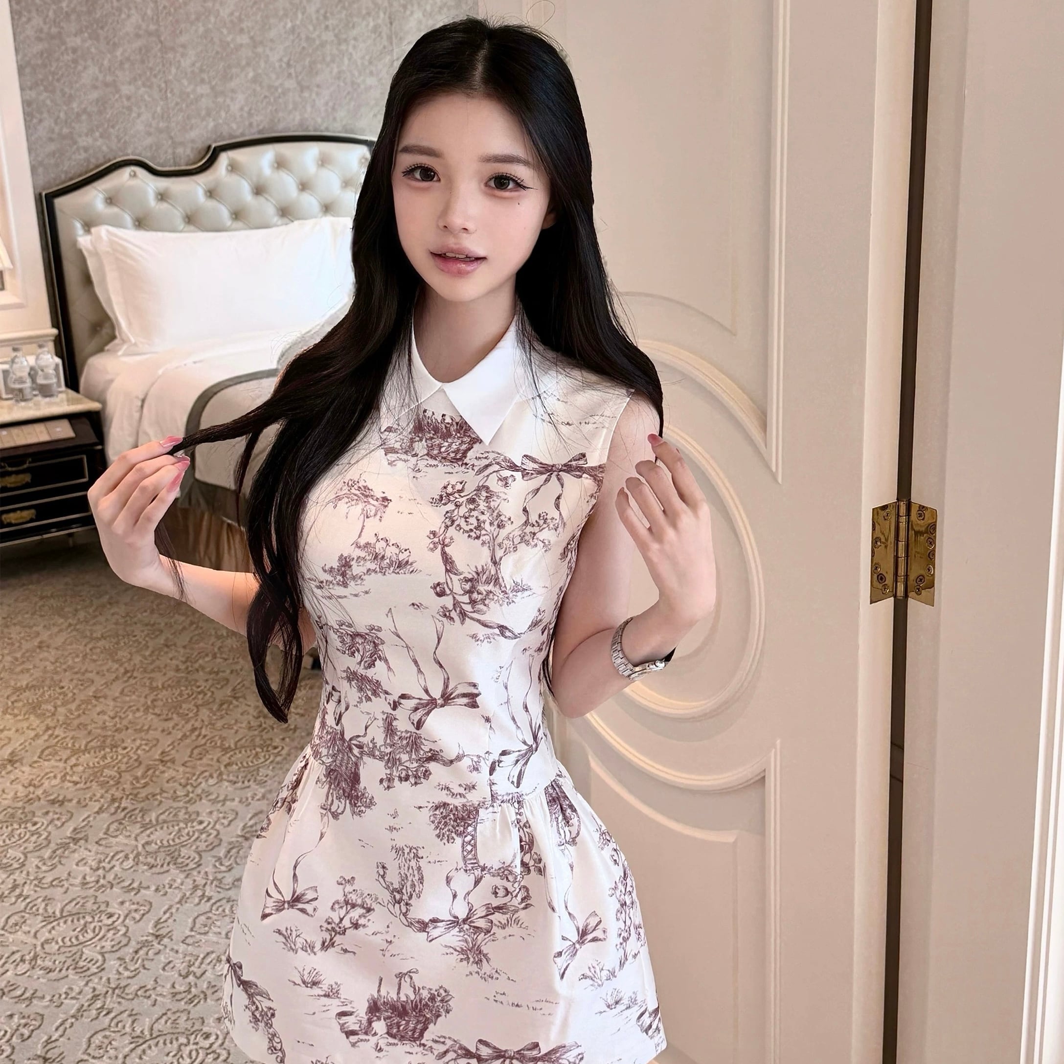 toile collar Aline one piece | Estela (エステラ) レディース 通販 韓国