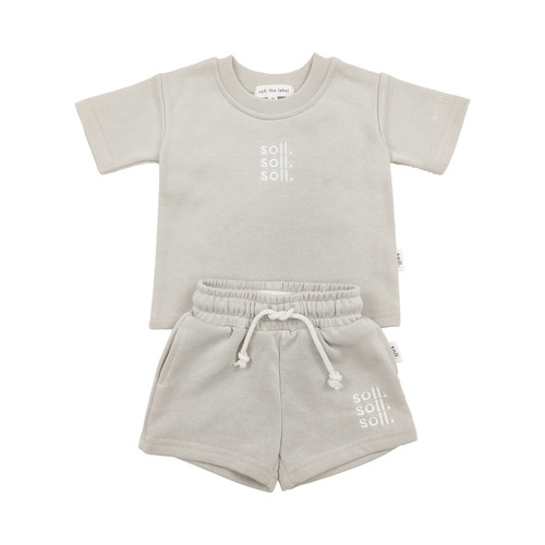 【soll. the label】Kids French Terry Set - Mushroom Oat