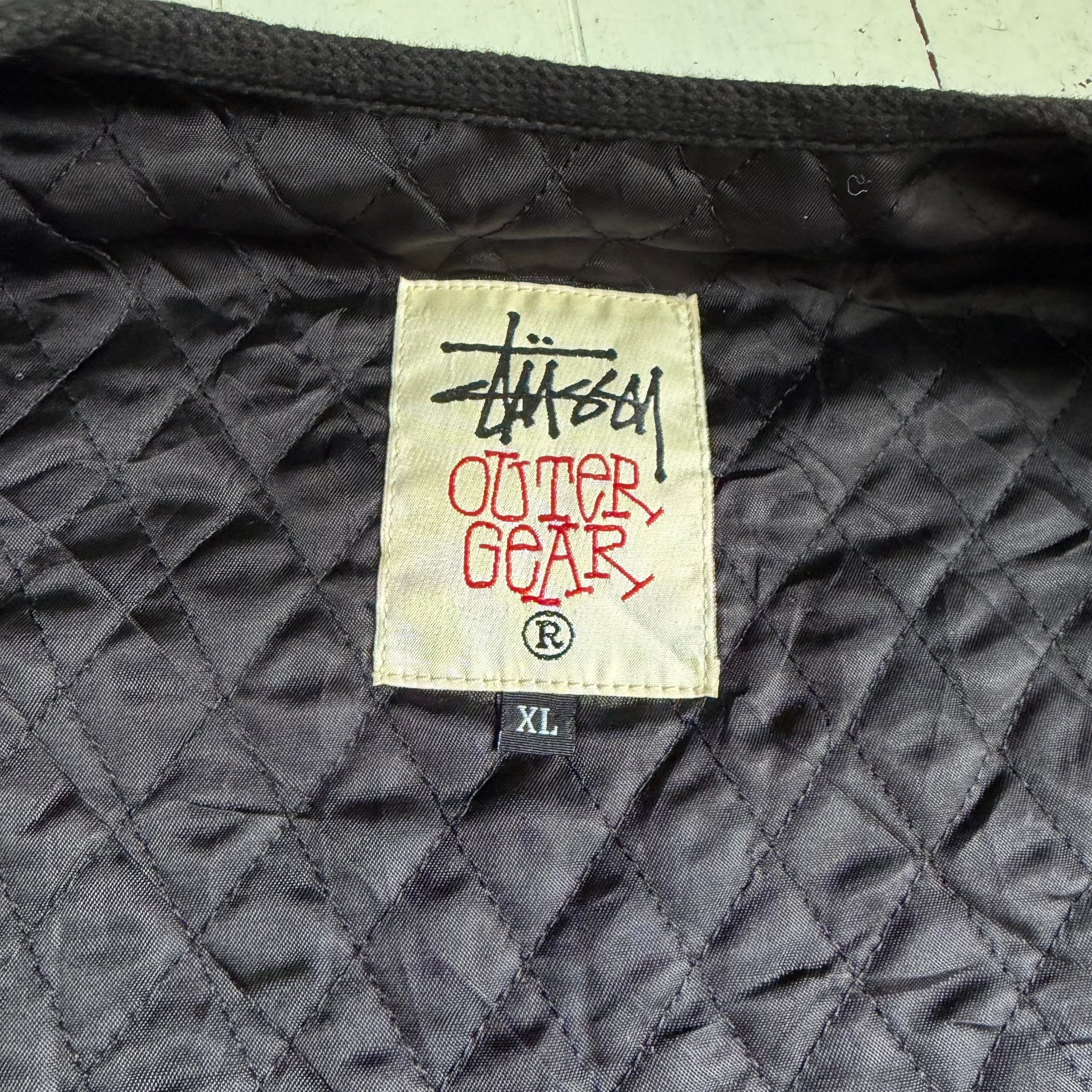 90's stussy キルティングベスト USA製 XL 1990s USA製 